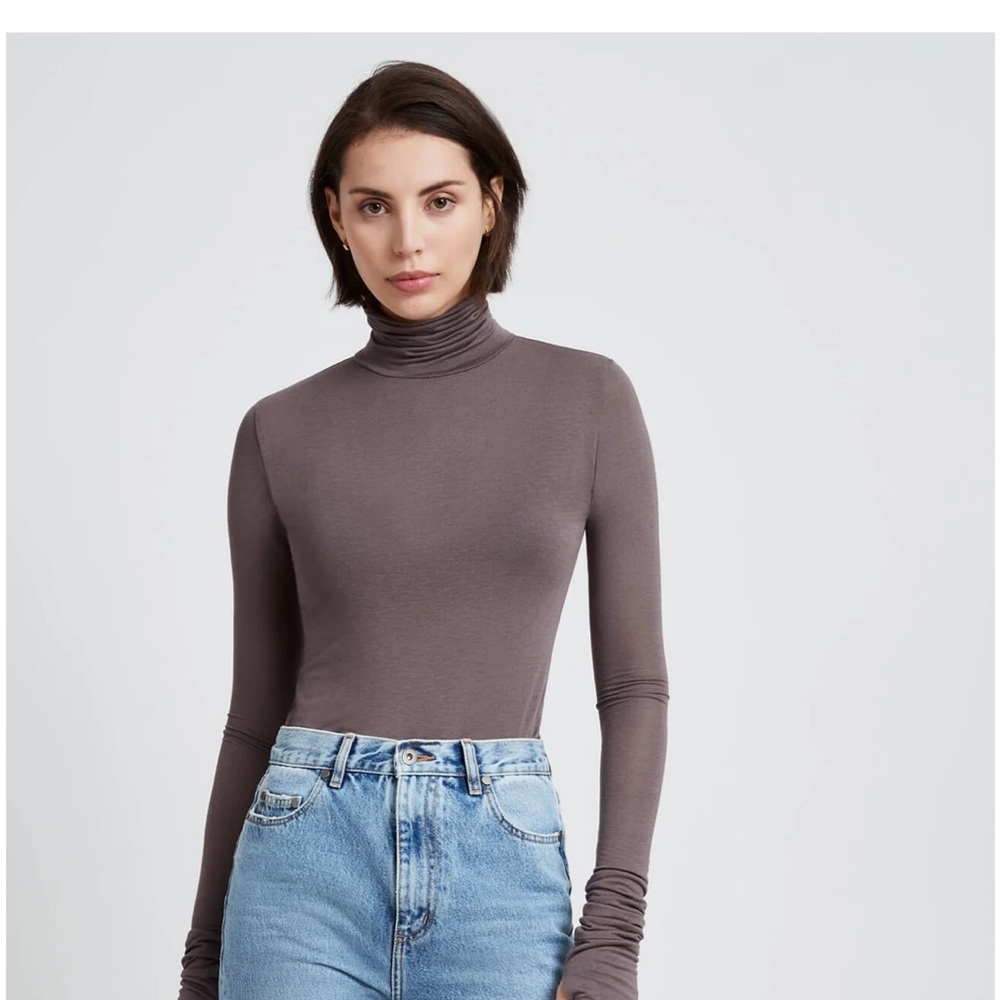 Marcella NYC Eloise Sheer Turtleneck - Anthracite